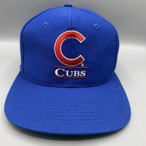 Vintage Chicago Cubs Hat Men Blue MLB Clark Sportswear Snap Back Cap